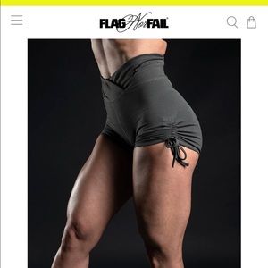 Flag Nor Fail ribbed charcoal shorts